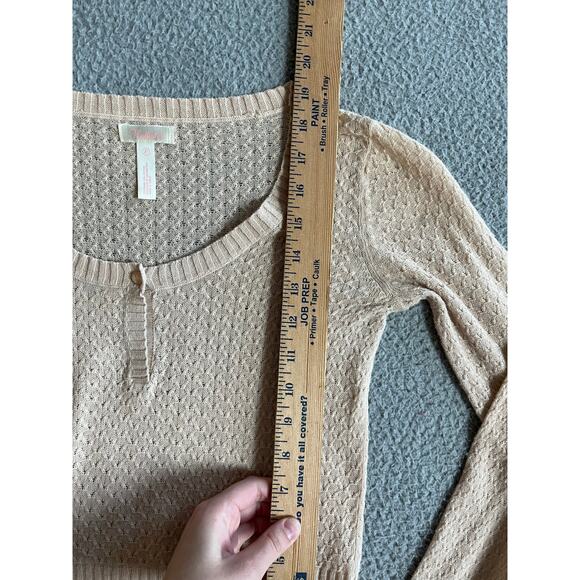 Hollister Sweater Large Crop Scoop Neck Pullover Pink Cream Y2K Coquette Ballet - Picture 14 of 16